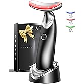Red Light for Face and Neck, 7-in-1 Face Massager Tool, 3-Color Portable Facial Massager for Skin Care (5.9in)