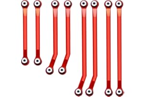 Zolikar High Clearance Chassis Links Set Heavy Weighted Linkage 26g for 1/18 TRX4M K10 Upgrades RC Crawler Car Parts, Red