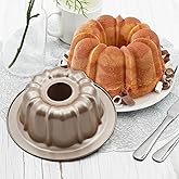 BSDLZCH 4.5'' Mini Bundt Cake Pan, Carbon Steel Round Fluted Tube Cake Pan, Non-stick Kugelhopf Cake Baking Mold for Cupcake Brownie Pudding (1pc, 4.5'')