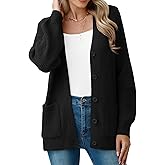 VIISHOW Women Chunky Knit Cardigan Sweater Long Sleeve V Neck Button up Cardigan with Pocket Sweater Coat for Fall and Winter