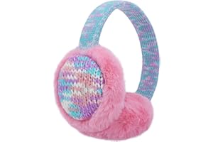 LUCKYBUNNY Kids Girls Sequins Knit Earmuffs for Women Winter Warm Plush Ear Muffs Cold Weather Ear Warmer for Outdoor