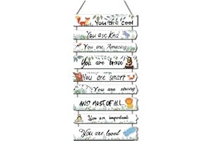 JEVUVU Woodland Nursery Room Decor for Baby Bedroom - Jungle Safari Animal Theme Wall Decor for Toddler Boy or Girl - Colorful Elephant Giraffe Lion Forest Wall Art Decorations