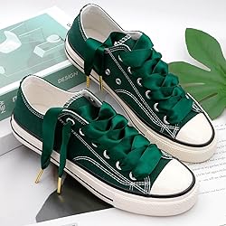 WEGOODZF Ribbon Satin Sneakers Shoelaces: 2 Pair