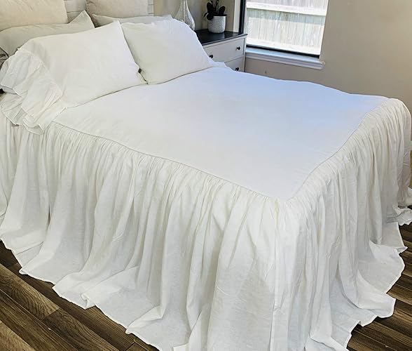 Amazon.com: White Bedspreads handmade in natural linen, White Bed