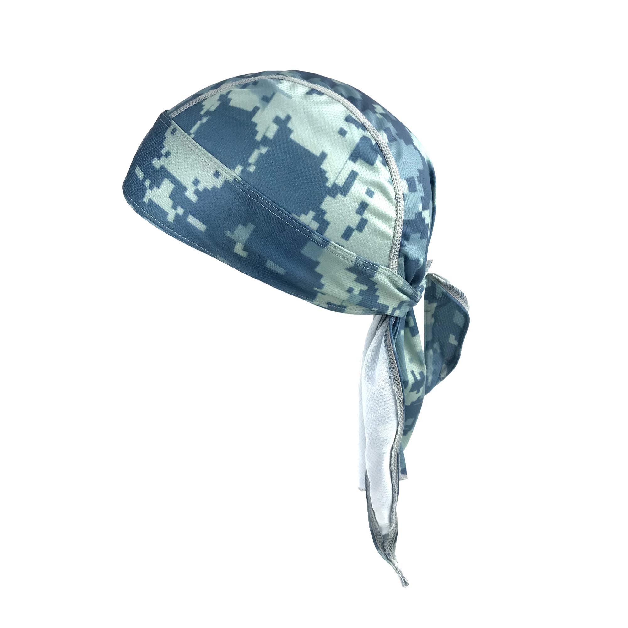 BEISIJIA Sports Cycling Cap Breathable Quick Dry Bandana Under Helmet Skull Cap Adjustable Cycling Hat Running Beanie Pirate Hat Headband for Men Women (5 Camouflage) (Camouflage Blue)