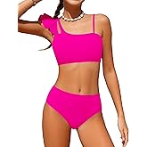 Doumlop Girls Swimsuits Two Piece Bikini Set Ruffle Bathing Suit with Adjustable Strap Quick Dry Beach Girls' Swimwear 5-16Y