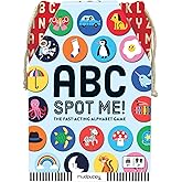 ABC Spot Me Game from Mudpuppy - Fast Acting Alphabet Game, Includes 60 Icon Tiles, 26 ABC Cards, Fabric Bag & Instructions, Perfect for Game Nights on The Go!, 2+ Players, Ages 5+