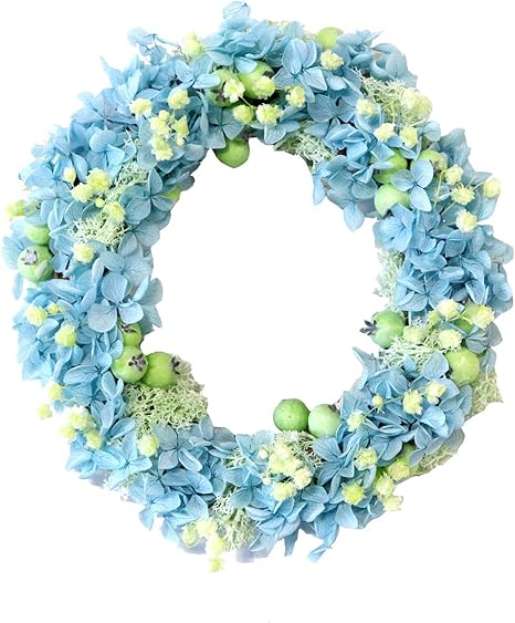 Amazon Flabel プリザーブドフラワー ピッコロリース ブルー あじさい リース プリザーブドフラワー オンライン通販