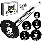 PVC Pipe Inside Cutter, Internal Plastic ABS Pipe Cutter Set, 1/4" Hex Shank, High Speed Steel (5 Black Saw Blades)