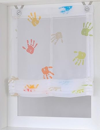 Raffrollo Osenrollo Kinder Hande Weiss Bunt Breite 45 X Hohe 130