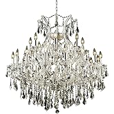 Elegant Lighting 2801D36C/RC Royal Cut Clear Crystal Maria Theresa 24-Light, Three-Tier Crystal Chandelier, 36" x 36", Finish