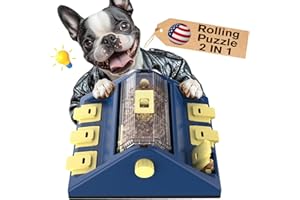 KADTC All in ONE 2 in 1 Paw-Activated Rolling Dog Puzzle Toy & Large Capacity Slow Puzzles Feeder for Small/Little/Medium Dogs Treat Dispensing Thanksgiving Toys Puppy Food Dispenser Interactive Games