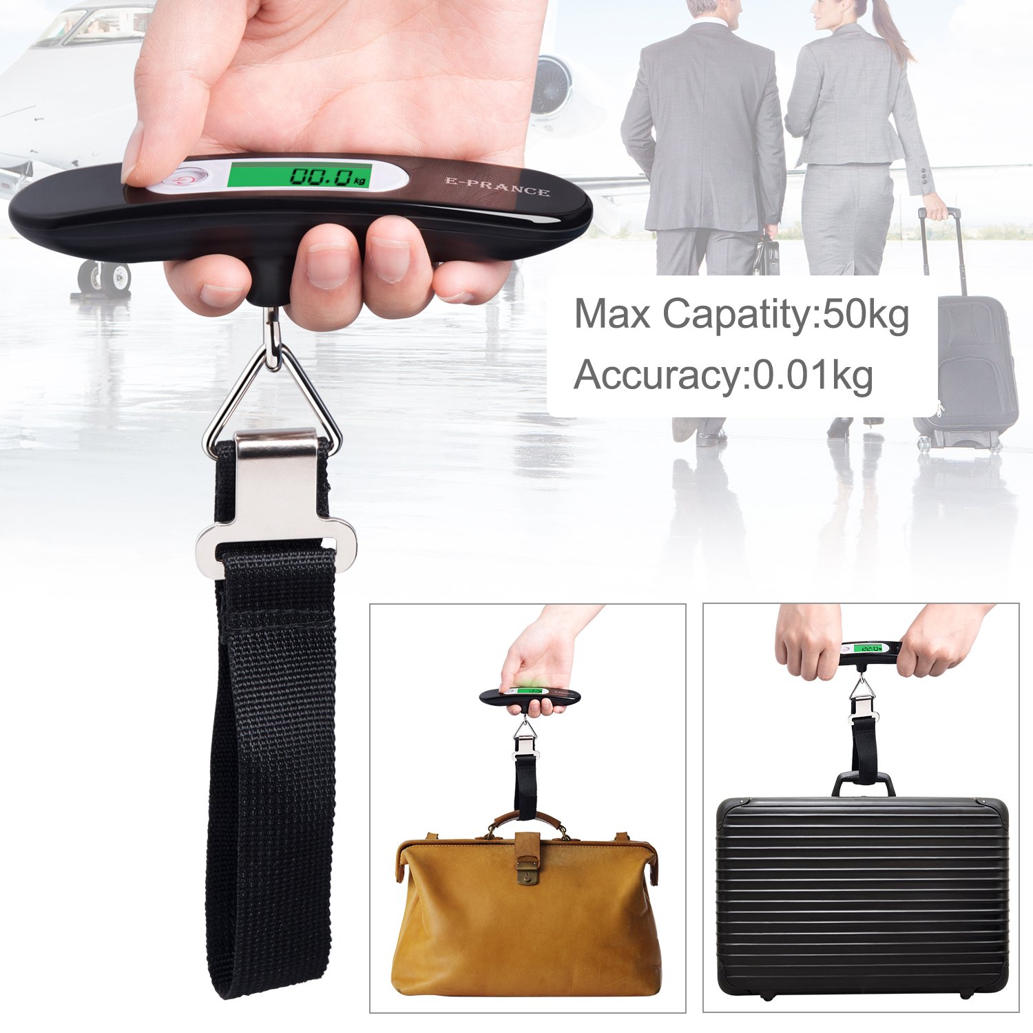 Acquista Bilancia digitale per bagagli da 50 kg/10 g Bilancia elettronica portatile Bilancia da peso valigia da viaggio appesa bilancia con gancio stadera in Italia a partire da 8.95