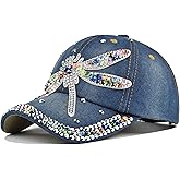 Bling Women's Rhinestone Baseball Cap,Shiny Denim and Diamonds Hat,Sparkling Mom Hat,Fun Baseball Hat