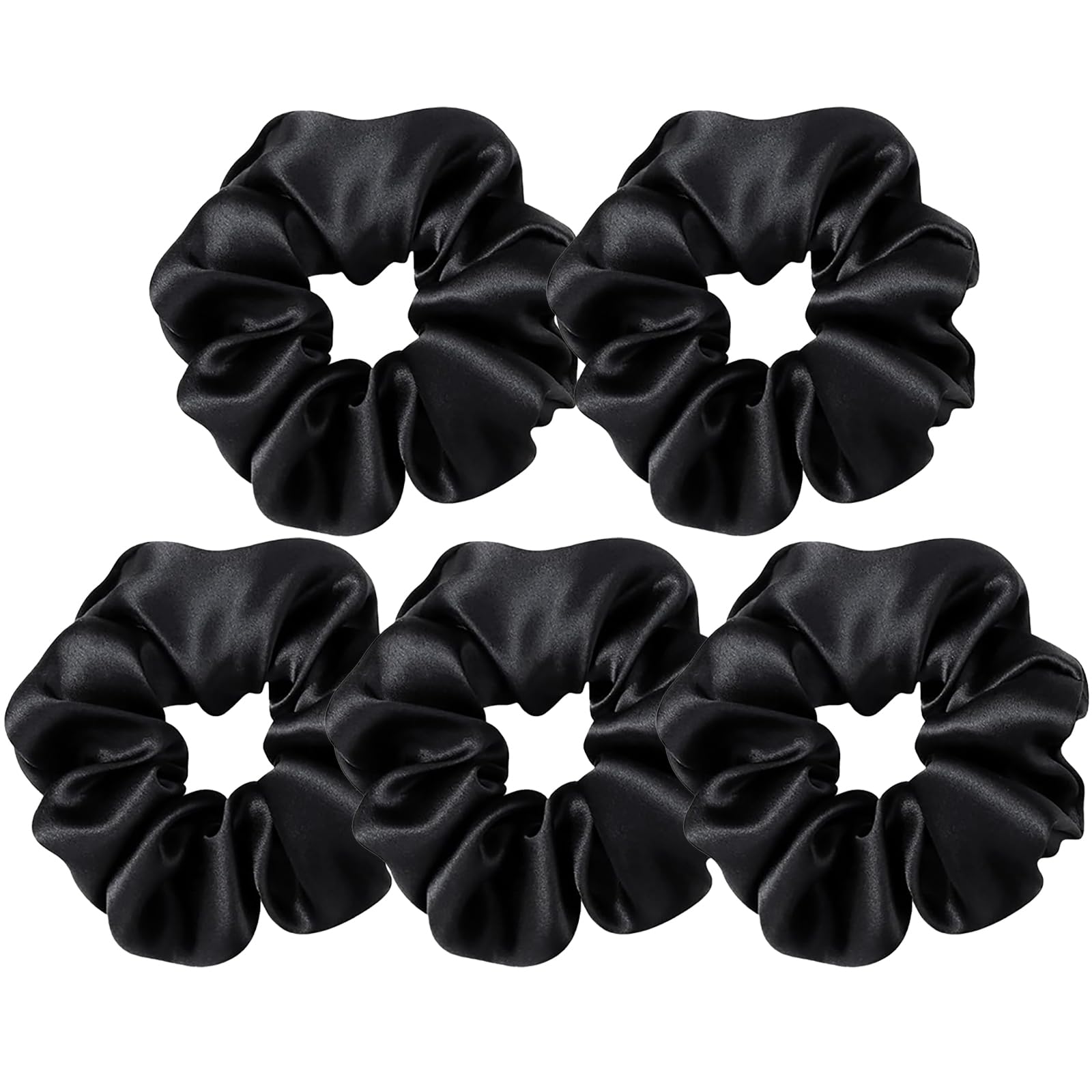 Photo 1 of 5 Pcs, Black Silk Hair Scrunchies,Gifts Ideas - Mothers Day Gifts from Daughters, Funny Gifts for Mothers Day Mon Grandma Girlfriend