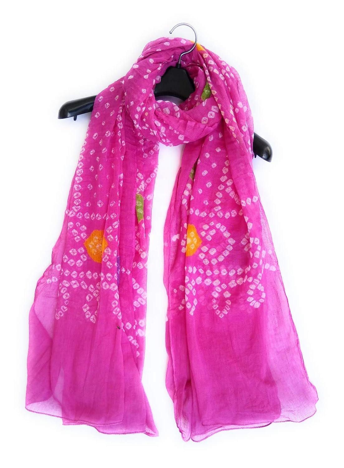 cubic earth global women's jodhpuri hand crafted cotton bandhej dupatta (pink)