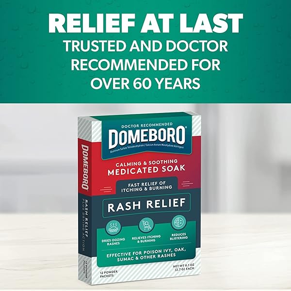 DOMEBORO SOOTHING SOAK RASH RELIEF POWEDER PACKETS, 12 EA (PACK OF 10)