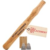 1 Sledge Hammer Handle Replacement for 2&ndash;4 lb Made of American Hickory Wood | Heavy and sturdy Wooden hammer handle 12.5" long | Complete replacement set Wood + steel wedges included Fits 2 3 4 lb heads