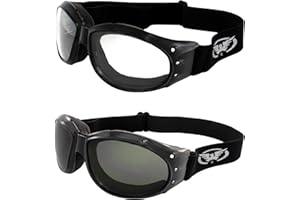 Global Vision Red Baron Motorcycle Aviator Dirt Bike ATV UTV Riding Goggles for Men & Women Clear & Smoke for Day & Night