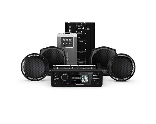 Rockford Fosgate HD9813SGU-STAGE2 Digital Media Receiver, Four Speakers ＆ Amplifier Kit for 1998-2013 Harley-Davidson Street Glide Ultra HD9813SGU-STAGE2 4-Speaker Kit for 98-13 Harley (Gen-2