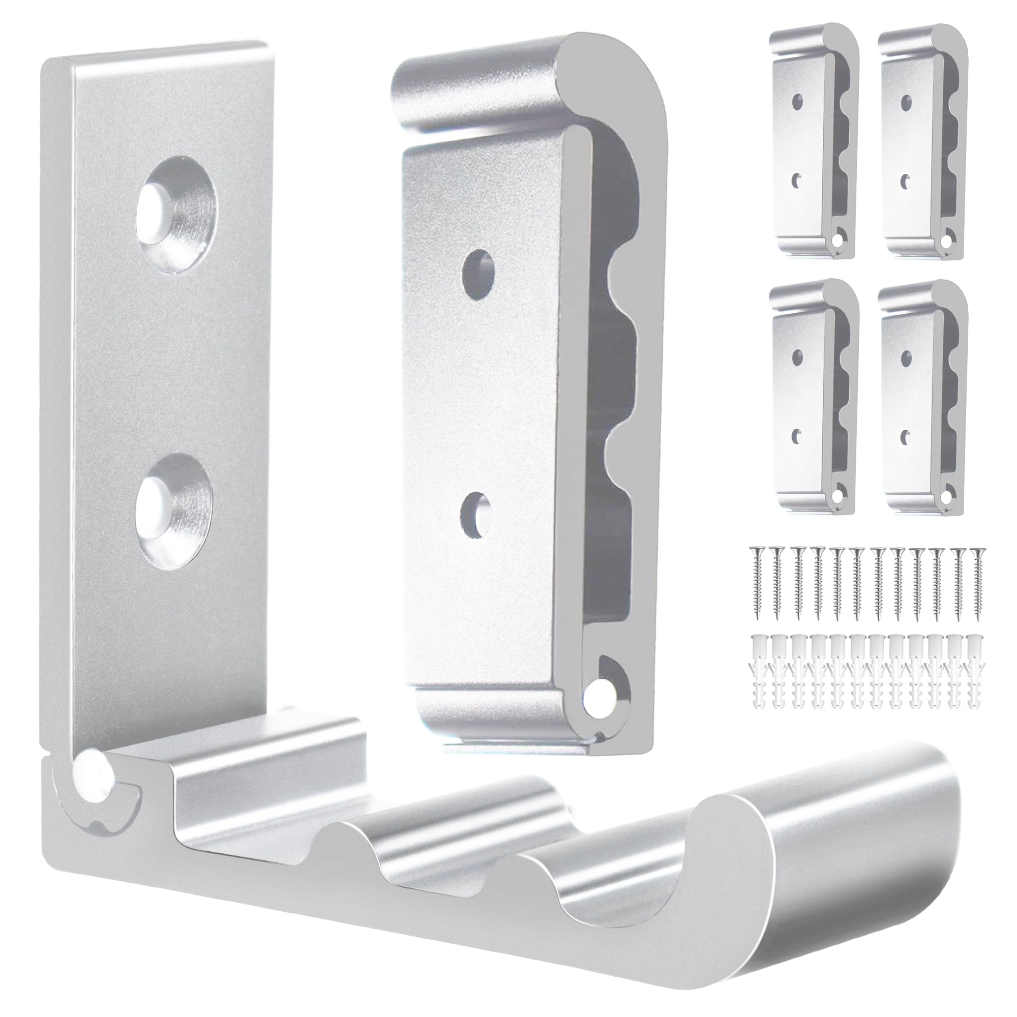 OHIYO Folding Wall Hooks, 6 Pack Wall Hooks for Hanging Coats, Towel, Hangers, Hat, Backpacks, Wall Mounted Hooks Wave Folding Hooks (Silver)