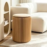 PAPER JAZZ 17in Foldable Stool Portable Stool for Adult House Decor Brown | Thick Paper Honeycomb Portable Stool,Folding Foot Stool Durable for Adults, Space Saving Lightweight for Bedroom Office