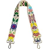TCOMVEZ Flower Embroidery Purse Strap Replacement Crossbody for Handbags Women 2 inch Wide Adjustable Bag Straps