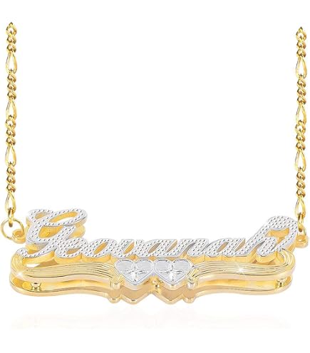 Double Plated Name Necklace Personalized Custom Name Necklace 18k