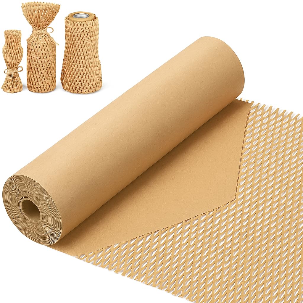 Samz Packaging 40mx300mm Honeycomb Packing Paper Roll, Alternative to Bubble Wrap for Moving House, Packing Peanuts, Shipping Breakables, Packaging Paper Roll (1)