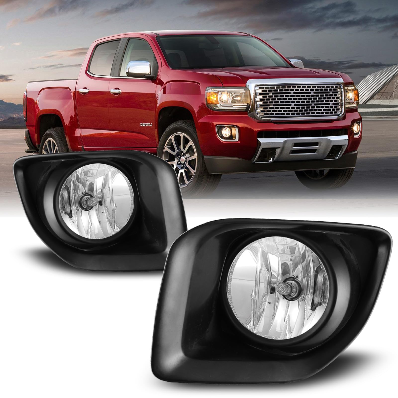 Photo 1 of AUTOFREE Fog Lights Assembly for GMC Canyon 2015-2020 with Bulbs, Driving Fog Lamps Replacement Include Wiring Kit and Switch and Switch board,1 Pair(Left and Right)