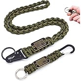 Heavy Duty Braided Paracord Lanyard Keychain with USA Flag, Parachute Rope Necklace Keychains, Braided Strong Lanyard