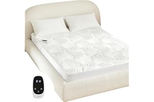 Caperia Heated Mattress Pad Full, Electric Mattress Pad Bed Warmer with 9 Heat Settings, Memory Function, 1-12 Hours Auto Off, Deep Pocket, Machine Washable, 54"x 75"