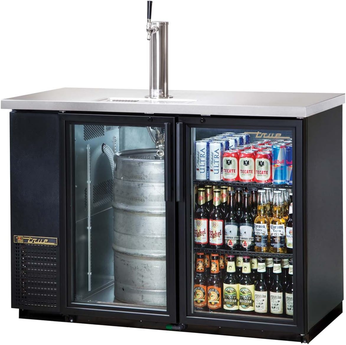 True TDB-24-48G-LD Glass Swing Door Direct Draw Beer Dispenser