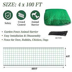 Quobiad Garden Fence Temporary Fence, 4'x100' with