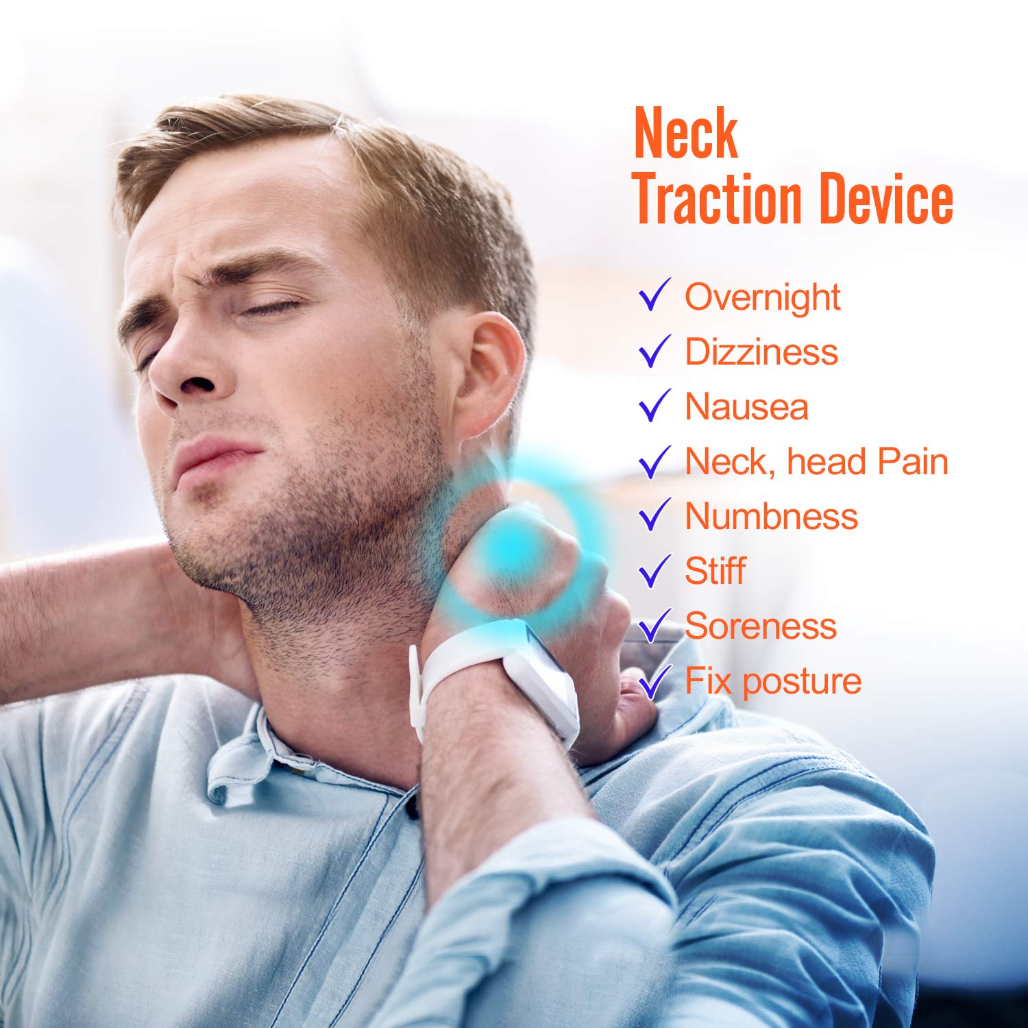 Ohuhu Neck Cervical Traction Collar Device For Neck Shoulder Back Head Pain Relief Inflatable Spine Alignment Pillow