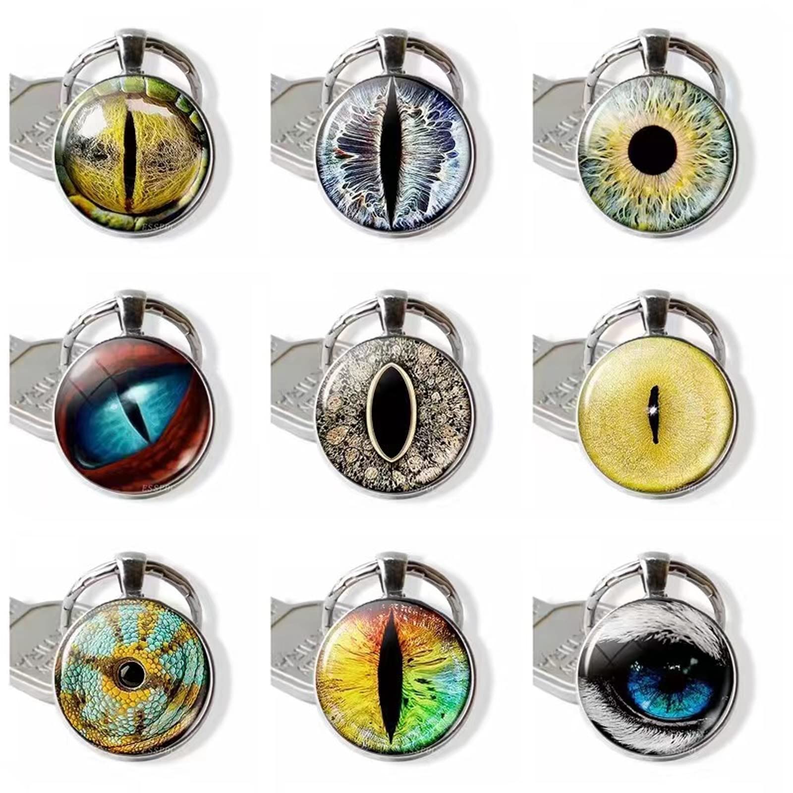 100PCS 30/25/20/16/12/8/6mm Assorted Mixed Size Eyes Glass Cabochon for Clay Doll Making Sculptures Props Craft DIY Findings Jewelry Making