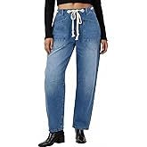 loveimgs Women Baggy Camo Cargo Pants Barrel Jeans Sweatpants Mid Rise Jeans Drawstring Denim Pants Camouflage Boyfriend Y2k