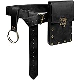 WooHand Renaissance Belt Bag Waist Bag Punk Medieval Leather Belt Bag, LARP Role-Playing Clothing Easter Retro Accessories