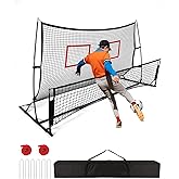 Soccer Rebounder 2In1, Large(7.2’x4’)&Small(7.2’x4’) Dual-Sided Soccer Rebound Net With 2Pcs Adjusted Freely Target, 6Pcs Metal Stakes&Carry Bag, Suitable for All Ages Team or Solo Soccer Training