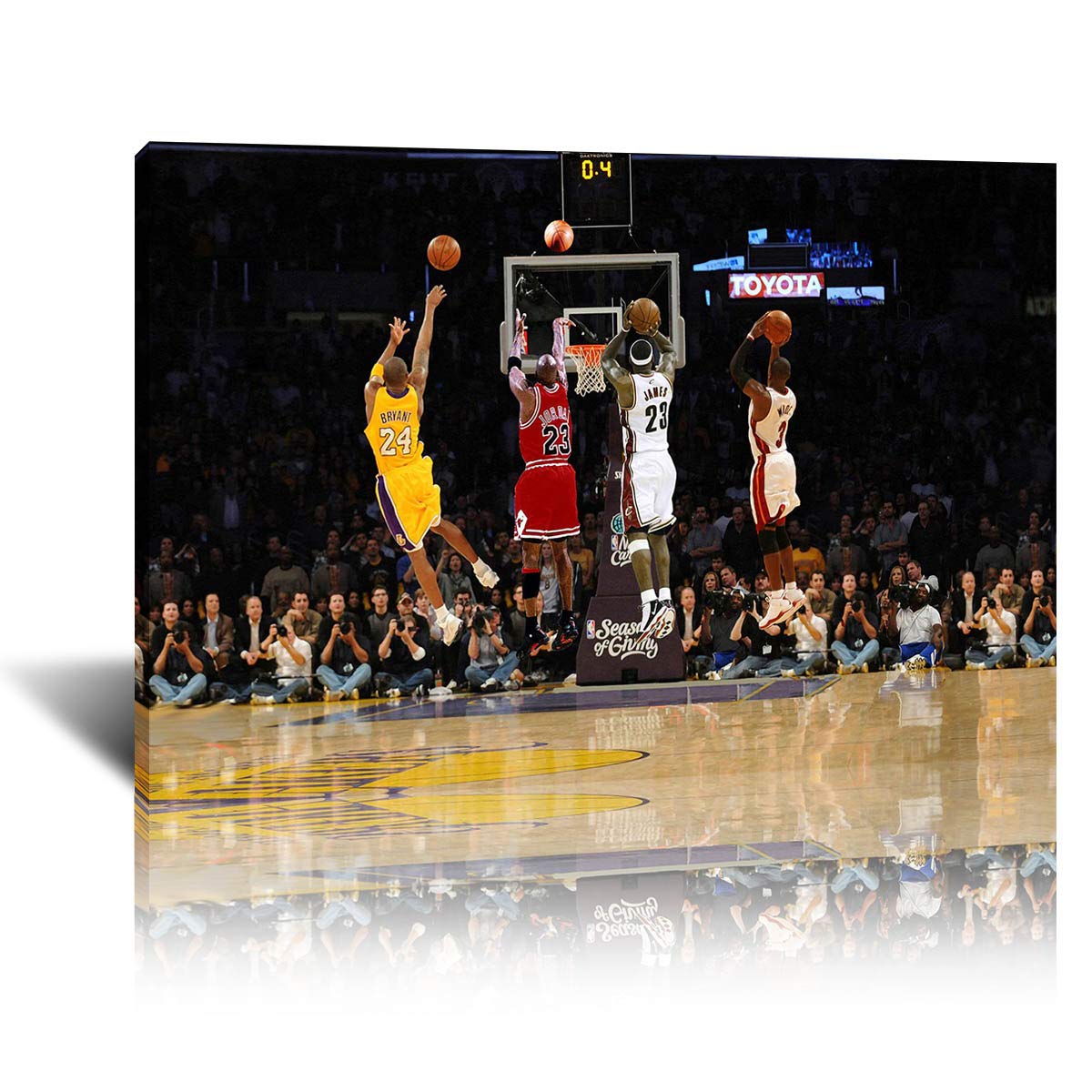 Kobe Bryant & Lebron James & Michael Jordan & Dwyane Wade Basketball Player Posters Canvas Wall Art 