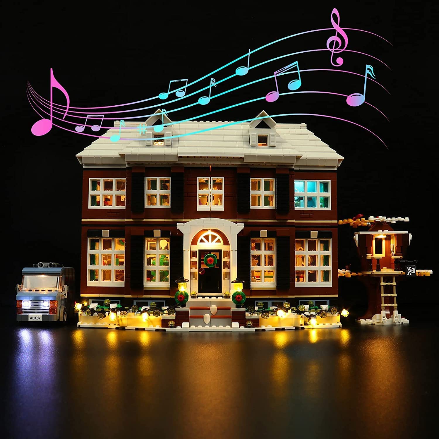 LED Light Set for Home Alone, Sound Version Decoration Lighting Set - Only Lights Set, No Lego Model
