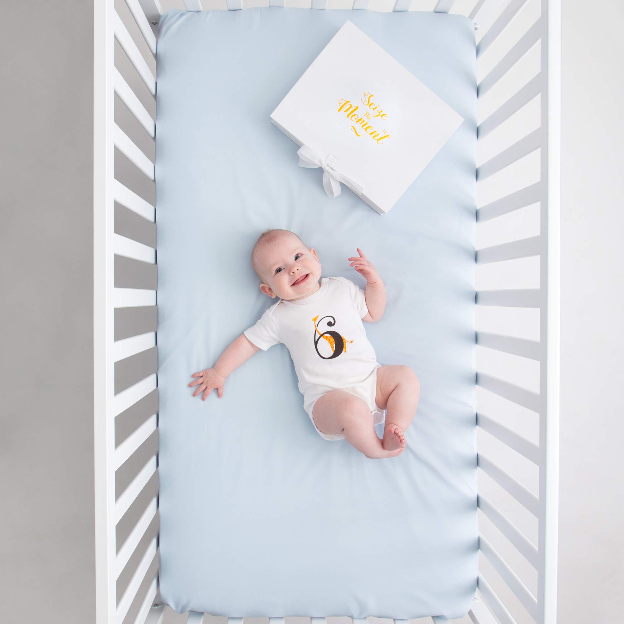 JumpOff Jo - Seize The Moment Baby Milestone Onesies, 1 Through 12 Bodysuit Set With Numbers, Newborn Essentials