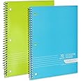 Spiral Notebooks, 1-Subject Notebook, College Ruled Notebooks - 70 Sheets - 3 Hole Punched, Subject Notebooks for School Classroom, Home, Office - Perforated Pages, Assorted Colors - (2 Pack)