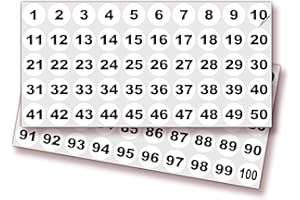iSYFIX White Consecutive Number Stickers – 1 to 100, 1-inch, 1 Set – Vinyl Self Adhesive Premium Decal Ideal for Inventory, Storage, Organizing, Boxes, Bins, Toolbox, Lockers & More, Indoor/Outdoor