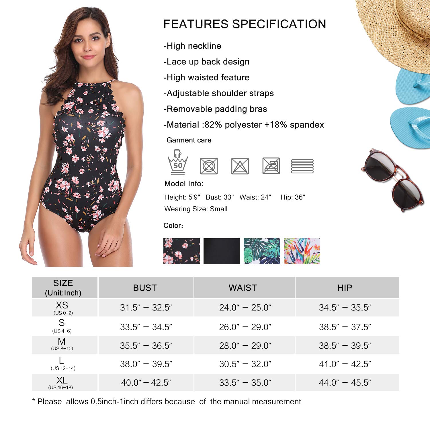 MarinaVida Women One Piece Swimsuit