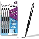 Paper Mate Flair Felt Tip Pens, Medium Point (0.7mm), Black, 4 Count