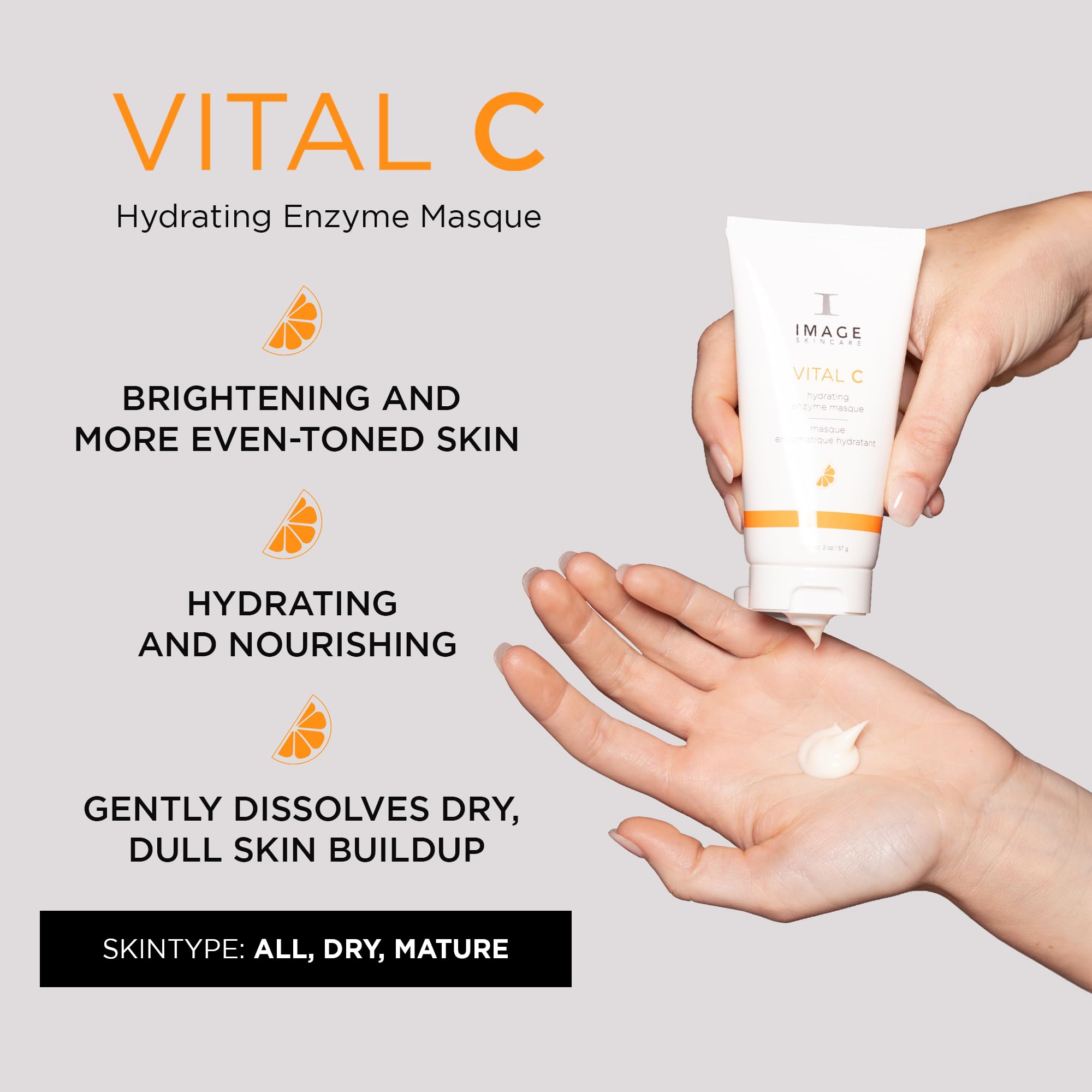 IMAGE Skincare, VITAL C Hydrating Enzyme Masque, Brightening Facial Mask with Vitamin C and Hyaluronic Acid, 2 oz