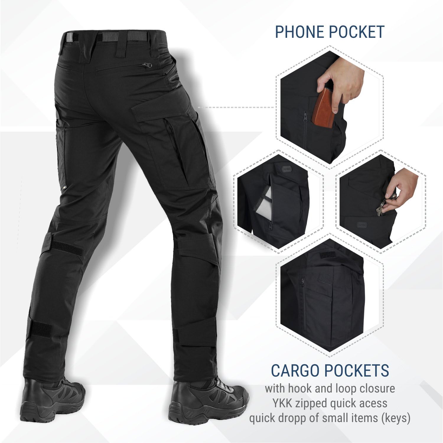 Conquistador Flex - Tactical Pants Men - with Cargo Pockets at  Men’s Clothing store