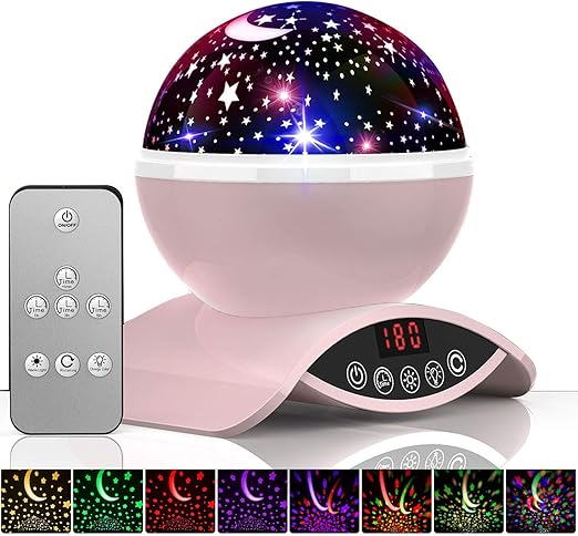 Amouhom Veilleuse Enfant Lampe Etoile Projecteur Bebe Lampe De Chevet D Ambiance 360 Rotation Romantique Avec Led Minuterie Auto Shut Off Pour Cadeau Fille Fils Anniversaire Soiree Noel Amazon Fr Luminaires Et Eclairage