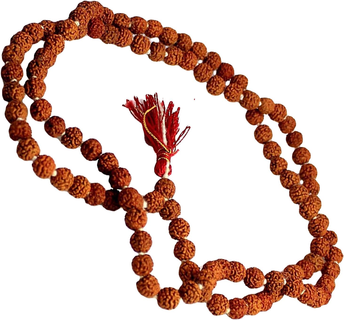 OmkarNatural 5 Face (Pancha Mukhi) Five Mukhi Rudraksha Mala 9-10mm Ideal for Japa 108 Beads A1039-06